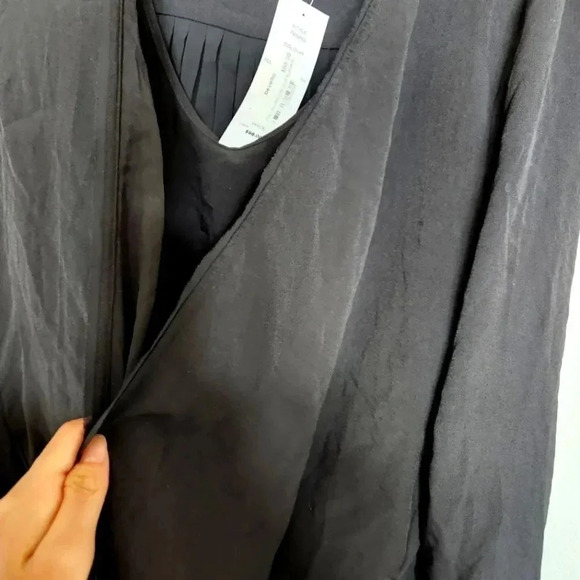 NWT Black pleaded surplice blouse - Picture 3 of 6